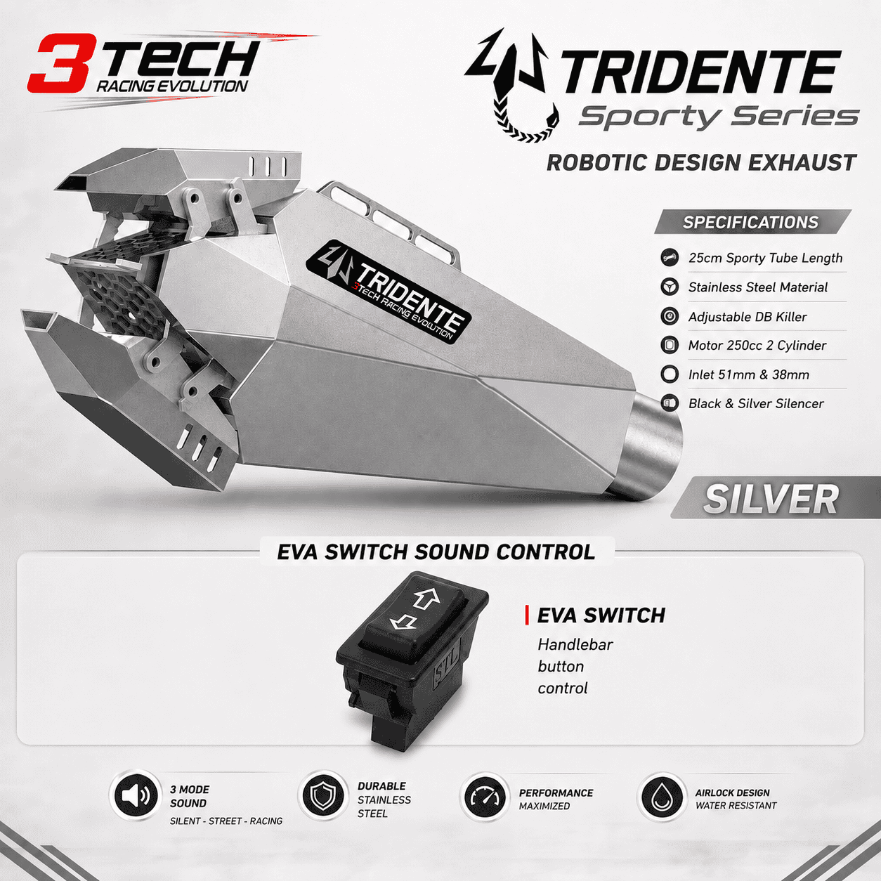 Tridente Scorpion Robotics EVA Switch Motor 250cc 2 Silinder