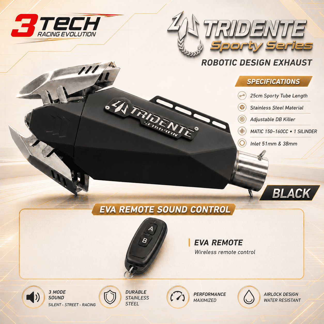 Tridente Scorpion Robotics EVA Remote Motor Matic 150cc–160cc 1 Silinder - Image 2